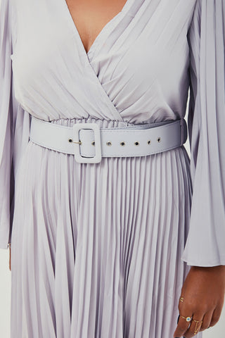 Robe longue plissée avec ceinture 'Fernanda' - CURVES